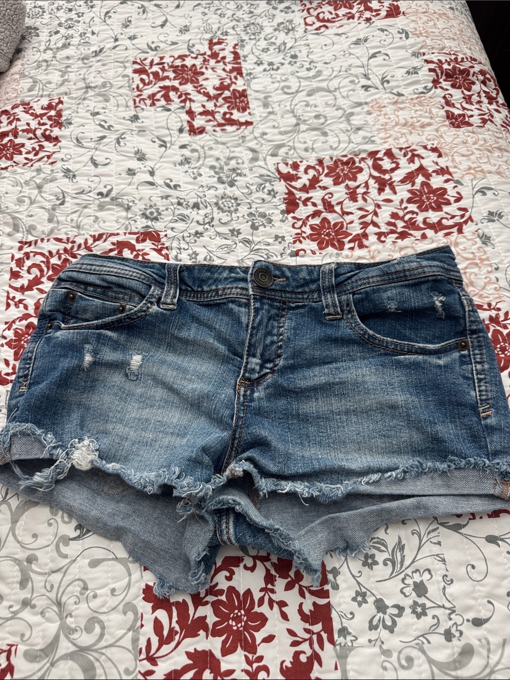 Almost Famous Distressed Denim Short - Light Blue